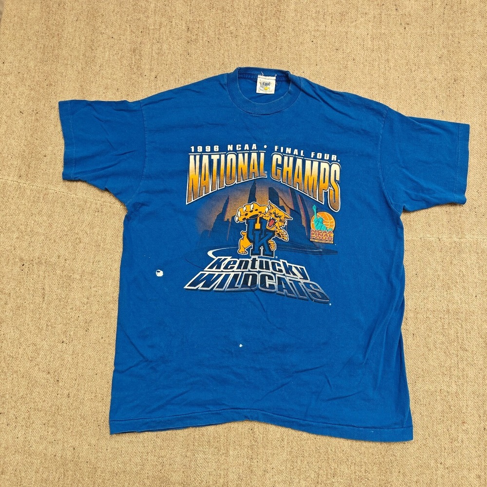 Vintage Kentucky Wildcats shirt mens XL blue 1990 NCAA champions uni